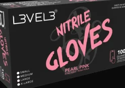 L3VEL3 Pearl Pink Large Professional Nitrile Gloves 100 Pack