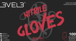 L3VEL3 Red-Ish Medium Professional Nitrile Gloves 100 Pack