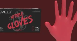 L3VEL3 Red-Ish X-Large Professional Nitrile Gloves 100 Pack