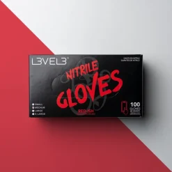 L3VEL3 Red-Ish X-Large Professional Nitrile Gloves 100 Pack