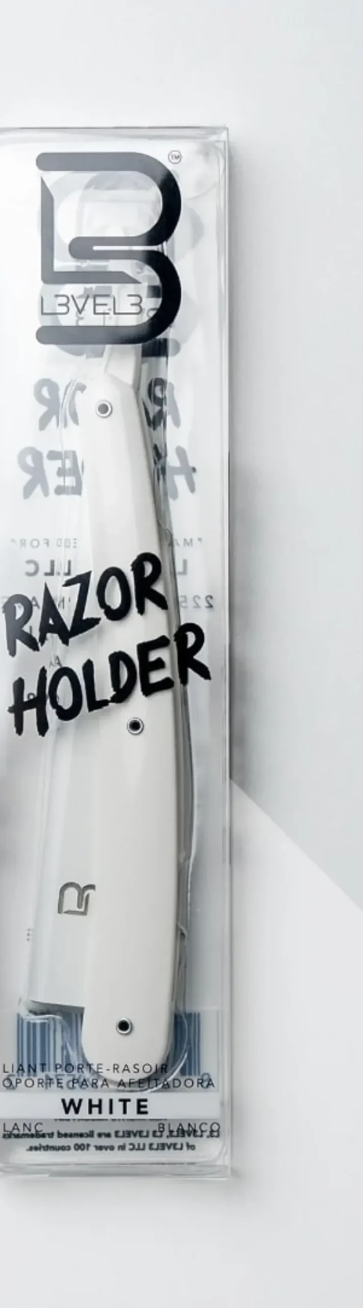 L3VEL3 Straight Razor Holder White