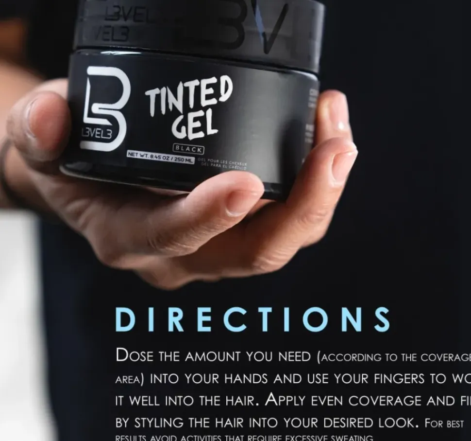 L3VEL3 - Tinted Hair Gel Black Color 250 ml
