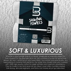 L3VEL3 - White Facial Towels 3 Pcs
