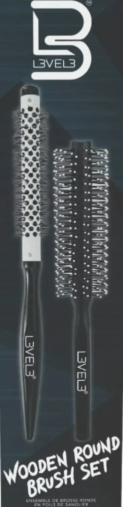 L3VEL3 - Wooden Round Brush Set
