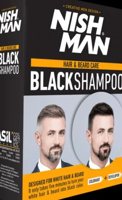 Nishman Hair & Beard Coloring Black Shampoo Set 400 ml