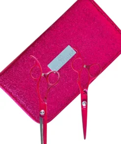 Olivia Garden Cutting scissors 5.75" + Thinner scissors 6" 35 Teeth SilkCut Think Pink 2 (U)