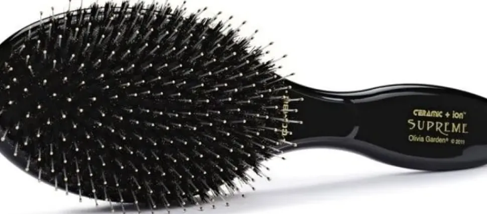Olivia Garden Expert Care Oval - Boar & Nylon Bristles Black