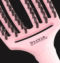Olivia Garden Fingerbrush Boar & Nylon M Think Pink Jaipur Rose