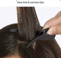 Olivia Garden 2-in-1 Sectioning Double Clip Black - 4 Pcs