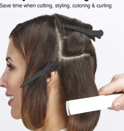 Olivia Garden 2-in-1 Sectioning Double Clip Black - 4 Pcs