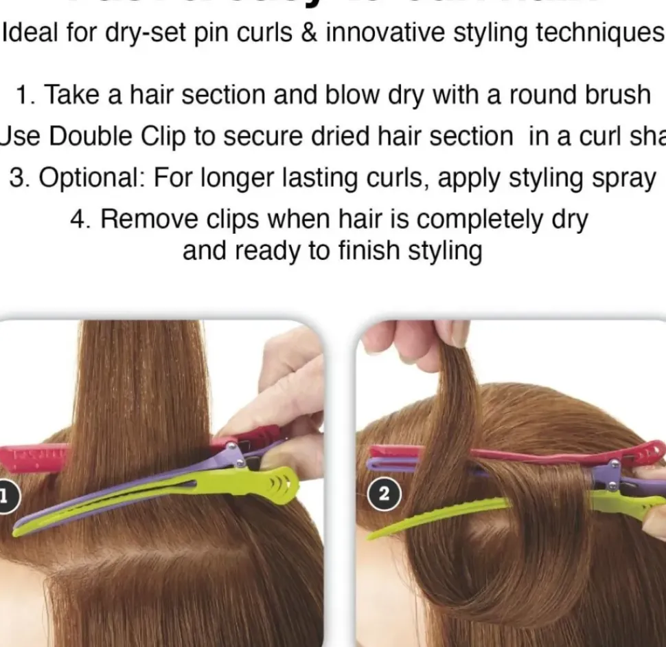 Olivia Garden 2-in-1 Sectioning Double Clip - 2 Pcs