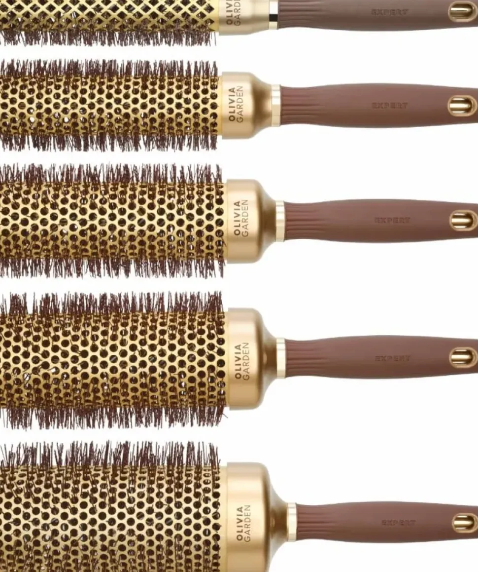 Olivia Garden XL Expert Blowout Speed Wavy Bristles Gold & Brown 25 mm