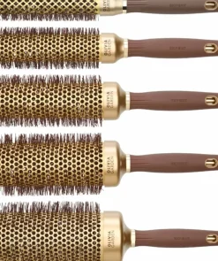 Olivia Garden XL Expert Blowout Speed Wavy Bristles Gold & Brown 55 mm