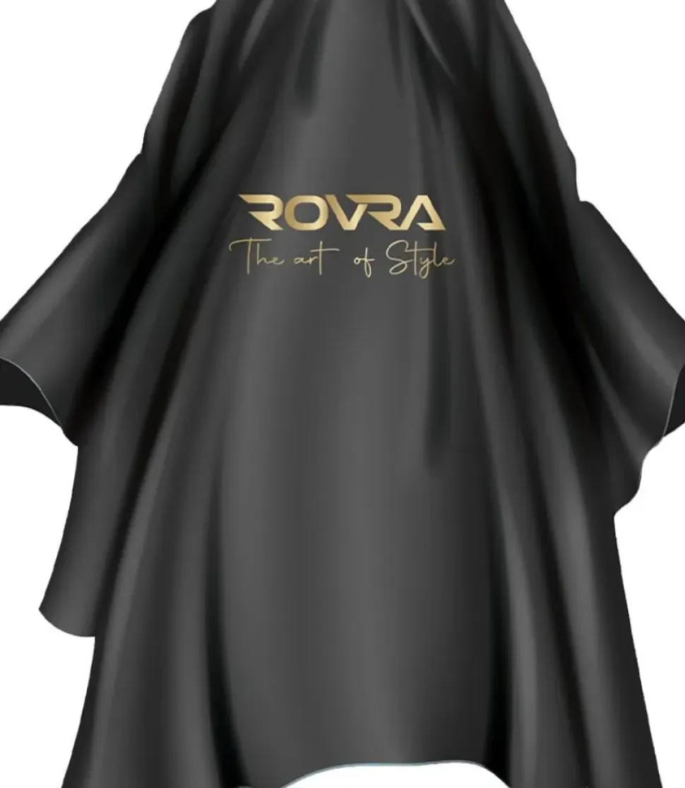 Rovra Barber Cape Black With Logo