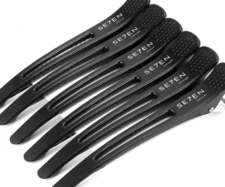 Se7en Styles Black Hair Clips 6 Pcs
