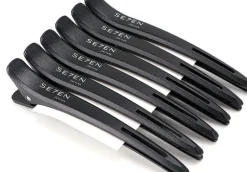 Se7en Styles Black Silicon Clips 6 pcs