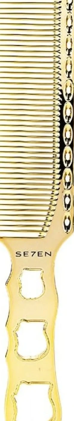 Se7en Styles Gold Metal Handle & Clipper Comb - 21.5 cm