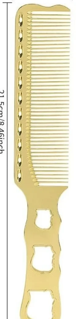 Se7en Styles Gold Metal Handle & Clipper Comb - 21.5 cm