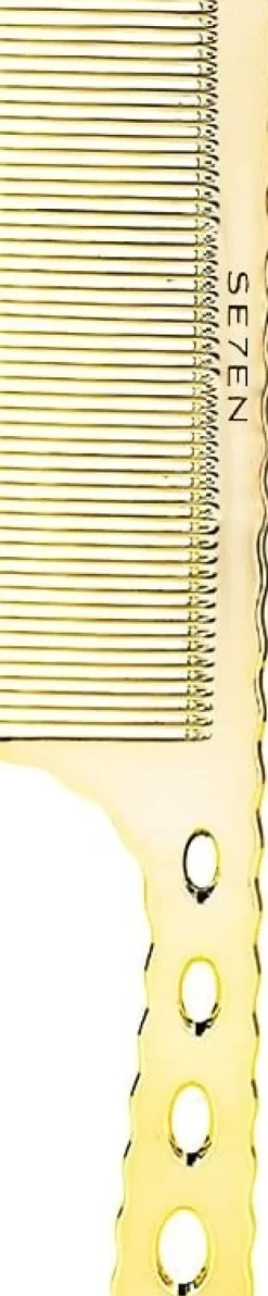 Se7en Styles Gold Metal Handle Comb - 21.5 cm