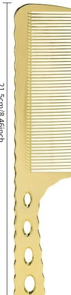Se7en Styles Gold Metal Handle Comb - 21.5 cm