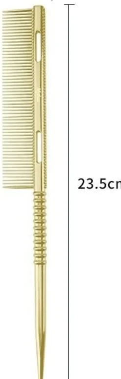 Se7en Styles Gold Metal Tail Comb - 23 cm