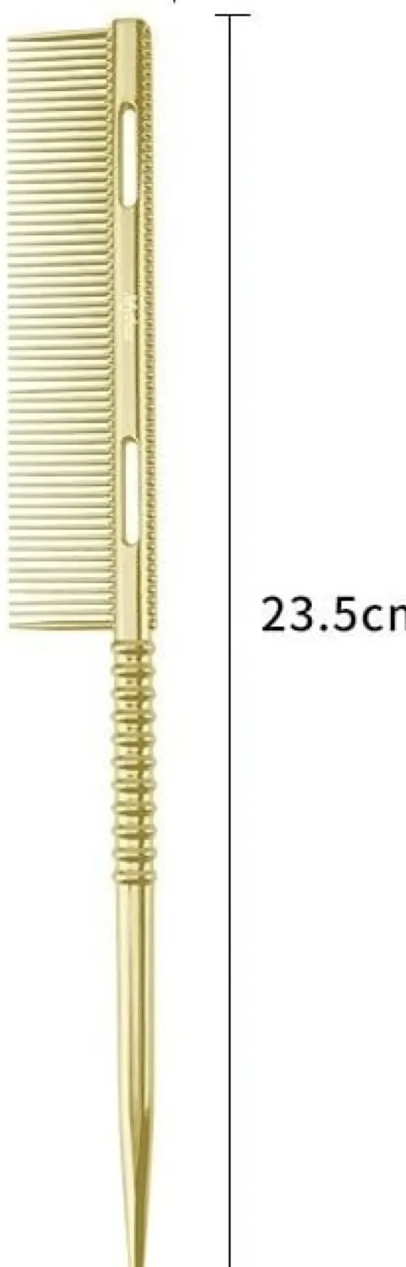 Se7en Styles Gold Metal Tail Comb - 23 cm