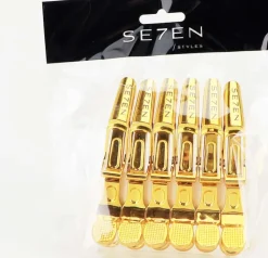 Se7en Styles Gold Shark Clips 6 Pcs