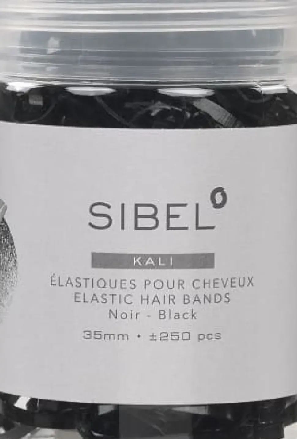 Sibel Black Hair Elastics 40 mm - 250 Pcs