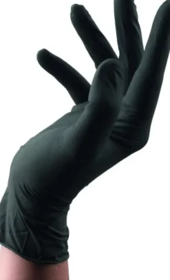 Sibel Black Latex Gloves Medium - 100 Pcs