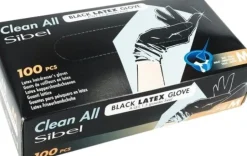 Sibel Black Latex Gloves Medium - 100 Pcs