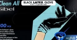 Sibel Black Latex Gloves Small - 100 Pcs