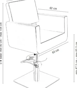 Sibel FELICITAS Styling Chair With Square Base Black Leather