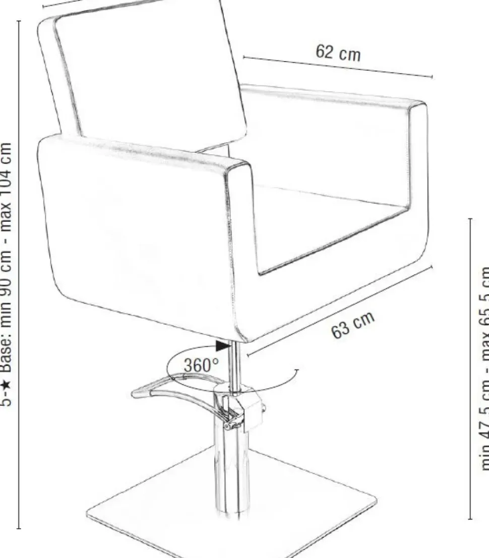 Sibel FELICITAS Styling Chair With Square Base Black Leather