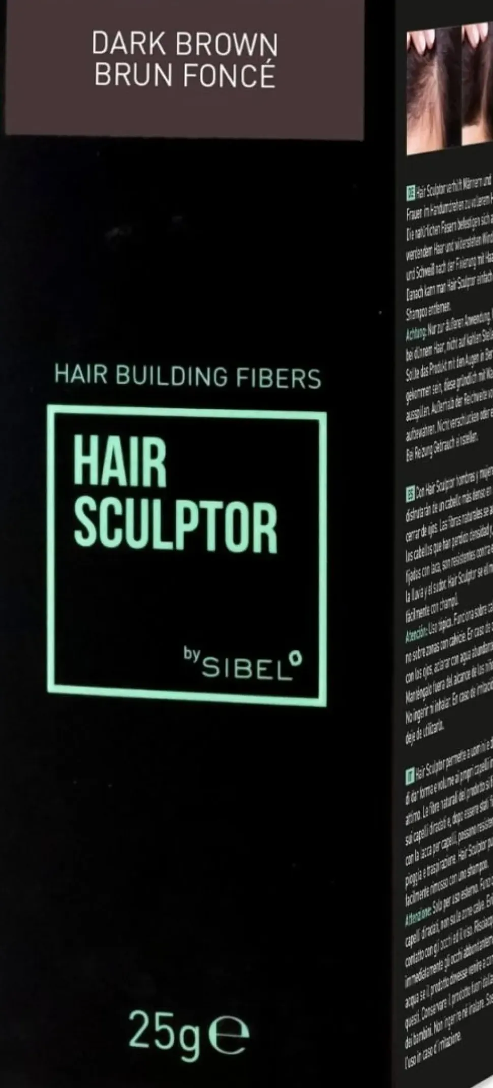 Sibel - Hair Sculptor Hair Building Fibers Dark Brown 25 g
