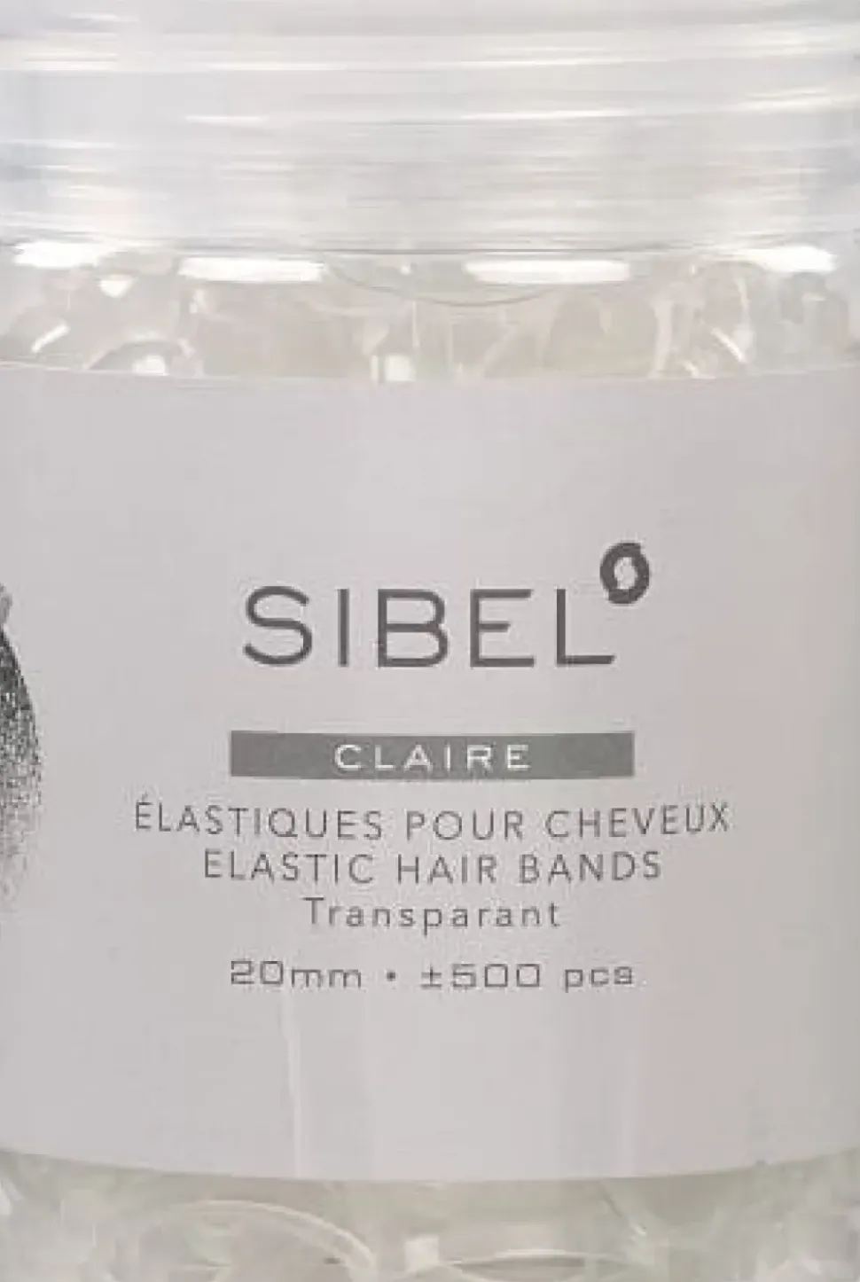 Sibel - Transparent Hair Elastics 20 mm - 500 pcs