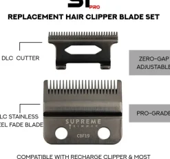 Supreme Trimmer Fade Blade for Recharge Clipper-CBF19
