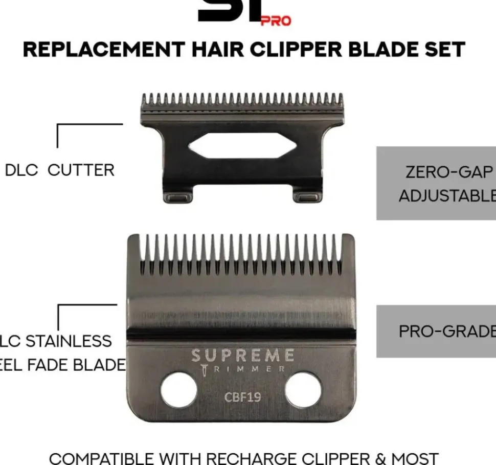 Supreme Trimmer Fade Blade for Recharge Clipper-CBF19