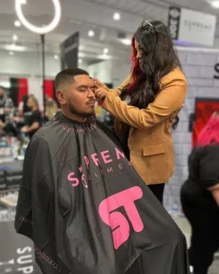 Supreme Trimmer ST Premium Barber Cape - Black/Pink