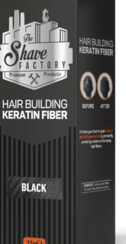 The Shave Factory Hair Building Keratin Fiber Black 27g