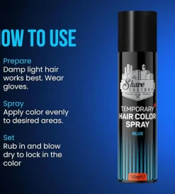 The Shave Factory Temporary Hair Color Spray Blue - 150 ml