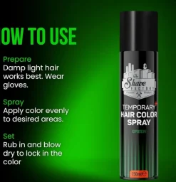 The Shave Factory Temporary Hair Color Spray Green - 150 ml