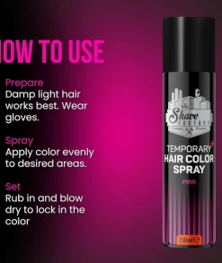 The Shave Factory Temporary Hair Color Spray Pink - 150 ml