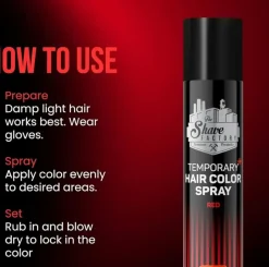 The Shave Factory Temporary Hair Color Spray Red - 150 ml