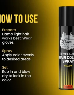 The Shave Factory Temporary Hair Color Spray Yellow - 150 ml