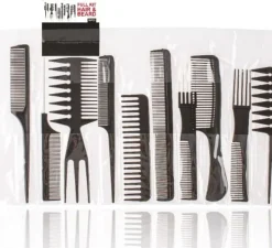 XanitaliaPro - Set of 10 Combs for Hair and Beard